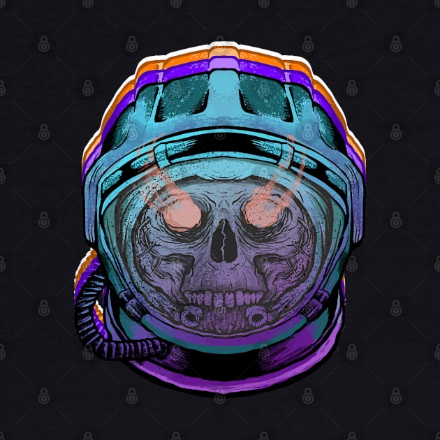 Colorful Skull Astronaut by DeathAnarchy